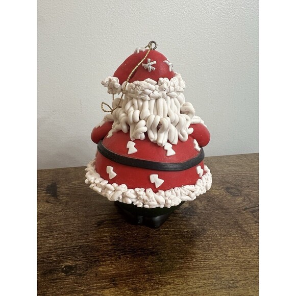 TRADITIONS Santa Holding Doll and Tree Collectible Character Glass Ornament EUC - Picture 5 of 16